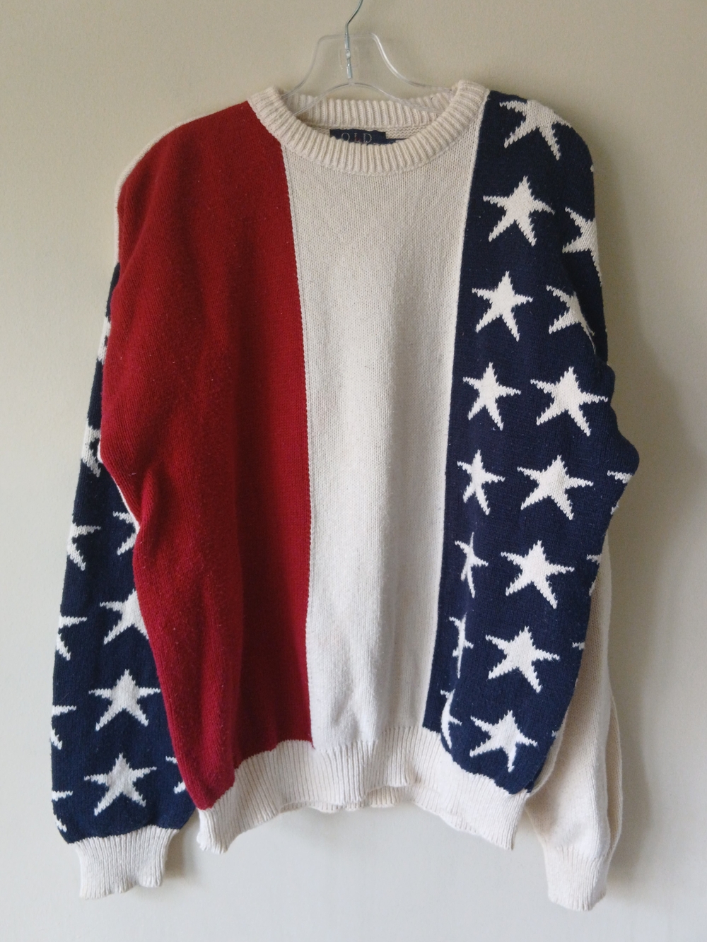 Old Glory Americana Star Crewneck Sweater in Red, White & Navy